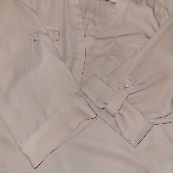 Torrid Harper Georgette Pullover 3/4 Sleeve Blouse Pink Rose Blush Mauve 00 - Picture 8 of 13